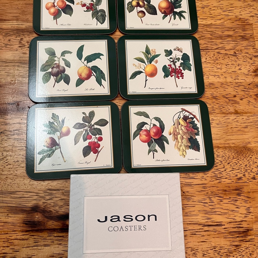 Jason Coasters Set - Green and White